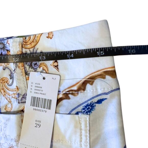 Maeve Colette Cropped Wide-Leg Trousers | White Floral Size 29 NWT Anthropologie - Picture 6 of 10